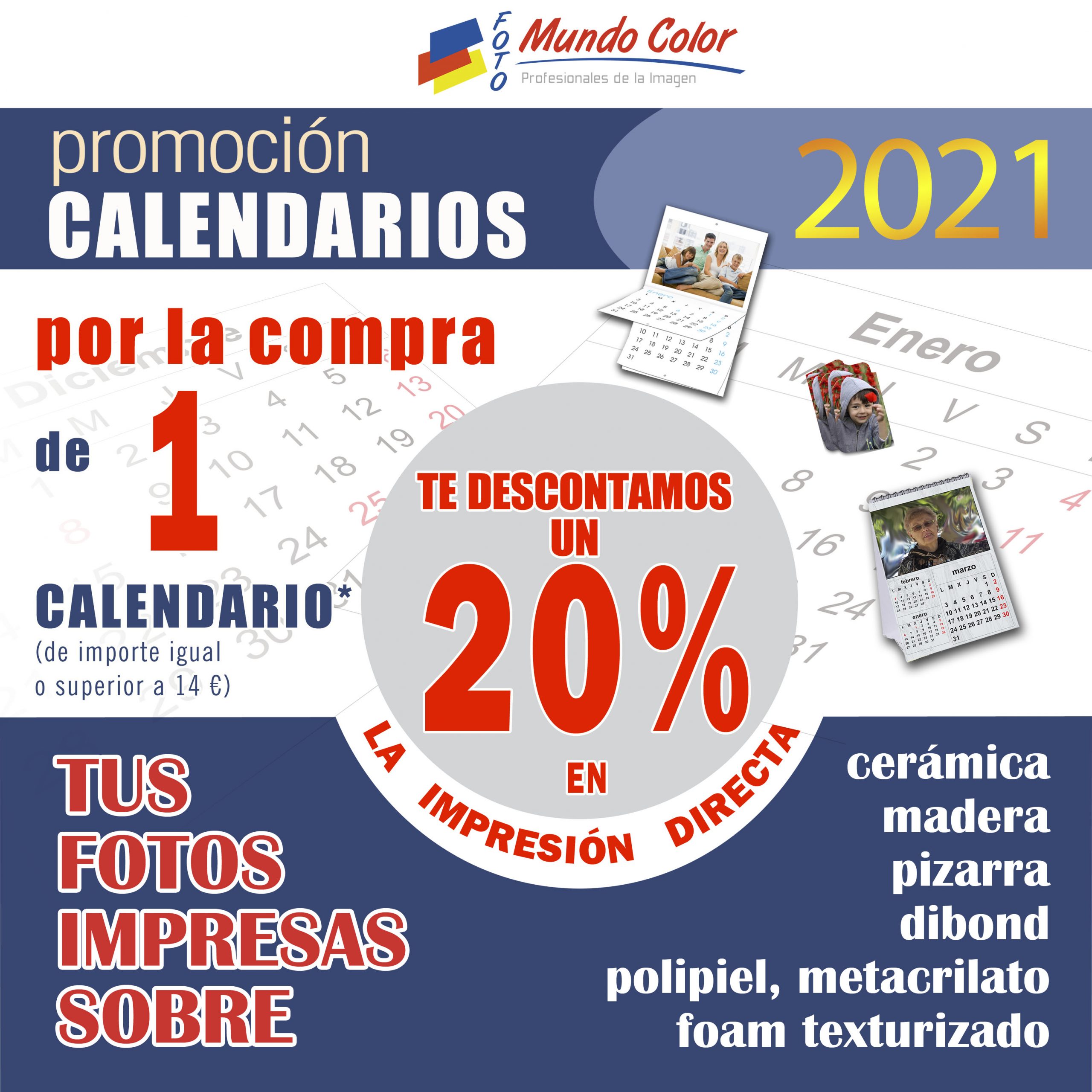 Promoción calendarios personalizados 2021